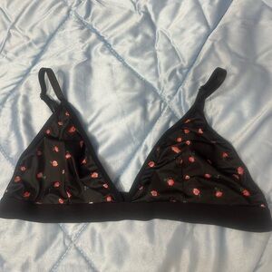 Black Floral Women's Bralette